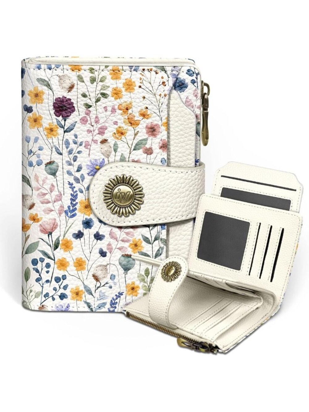 Floral Small Wallet for Women - RFID Blocking Bifold Credit Card Holder